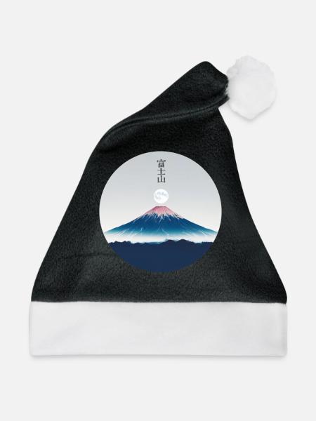 Mont Fuji - Japon - Weihnachtsmütze - Schwarz/Weiß