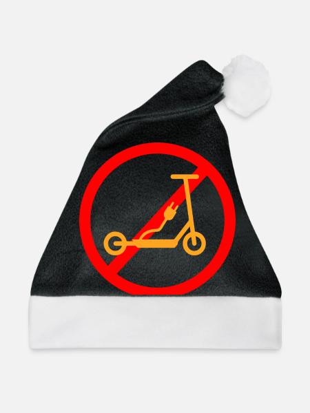E-Scooter E-Roller Scooter - Weihnachtsmütze - Schwarz/Weiß