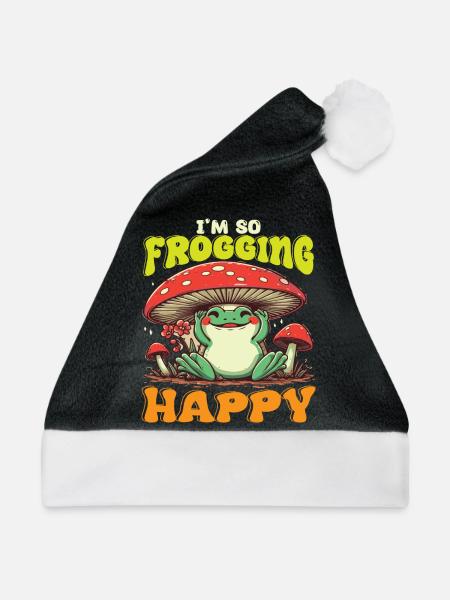I´m so Frogging Happy - Weihnachtsmütze - Schwarz/Weiß