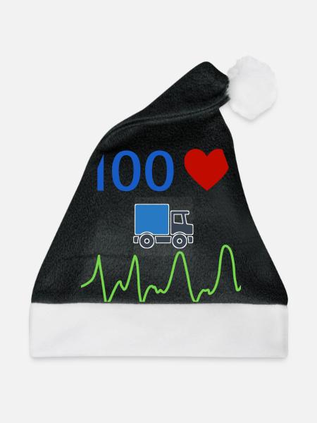 Lastwagenfahrer - Weihnachtsmütze - Schwarz/Weiß