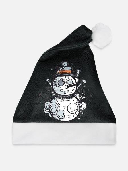 Schneemann - Weihnachtsmütze - Schwarz/Weiß