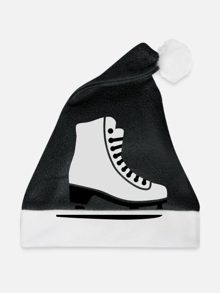 Schlittschuh - Weihnachtsmütze - Schwarz/Weiß - Vorne
