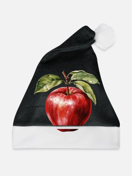 Apfel - Weihnachtsmütze - Schwarz/Weiß