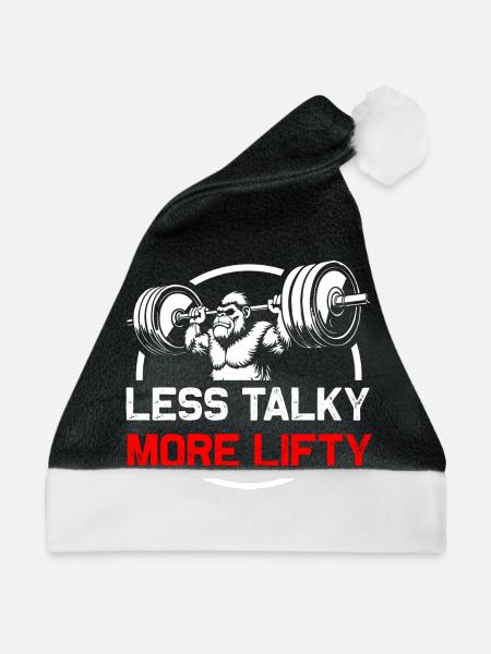 Weniger Geschwätz, mehr Lifty Gorilla - Weihnachtsmütze - Schwarz/Weiß - Vorne