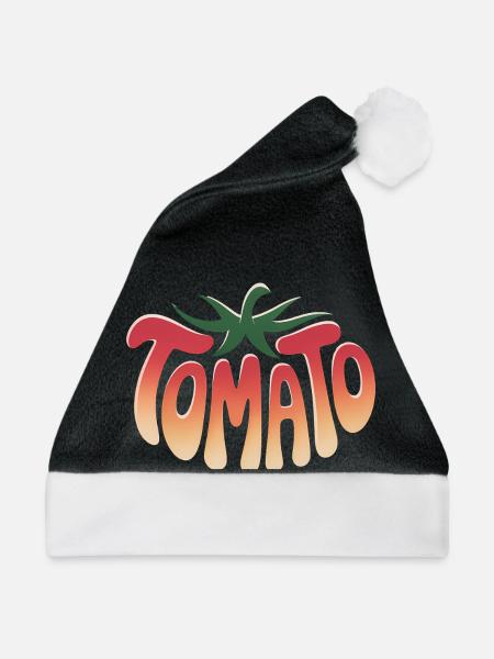 Tomate - Cooles Gemüse Logo - Weihnachtsmütze - Schwarz/Weiß