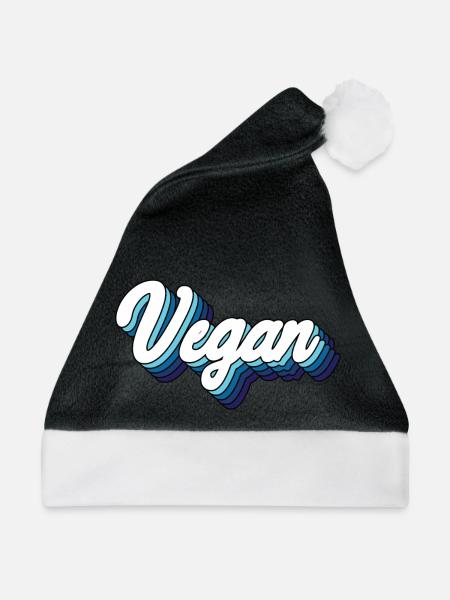 Vegan - Weihnachtsmütze - Schwarz/Weiß