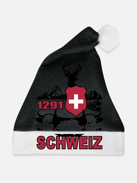 Schweiz 1291 - Weihnachtsmütze - Schwarz/Weiß