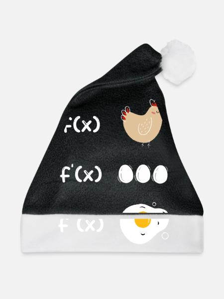 Ableitung Funktion Huhn Mathe - Weihnachtsmütze - Schwarz/Weiß - Vorne