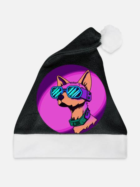 Cyber-Hund - Weihnachtsmütze - Schwarz/Weiß