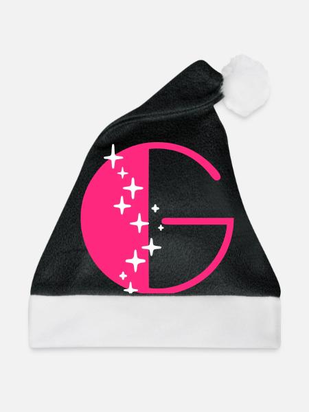 Buchstabe G Glitzer - Weihnachtsmütze - Schwarz/Weiß