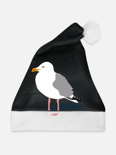möwe seagull gull hafen segeln sailing hamburg - Weihnachtsmütze - Schwarz/Weiß - Vorne
