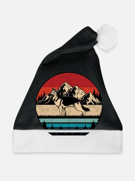 Deutscher Schäferhund - Weihnachtsmütze - Schwarz/Weiß