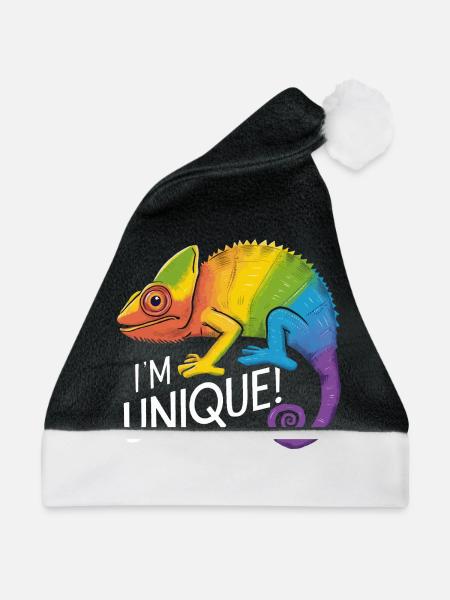 lebendiges Chamäleon "I'm Unique!" - Weihnachtsmütze - Schwarz/Weiß