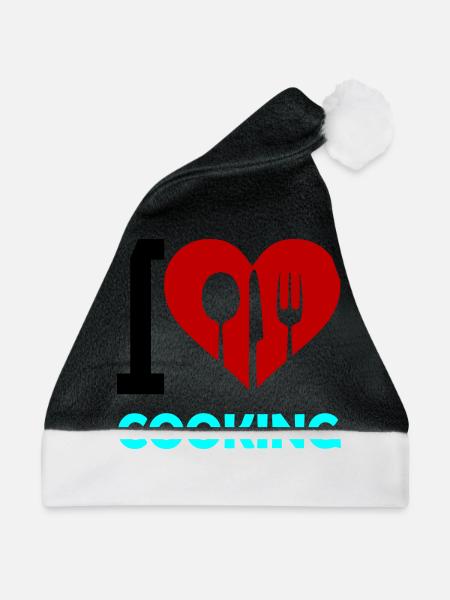 i love cooking - Weihnachtsmütze - Schwarz/Weiß