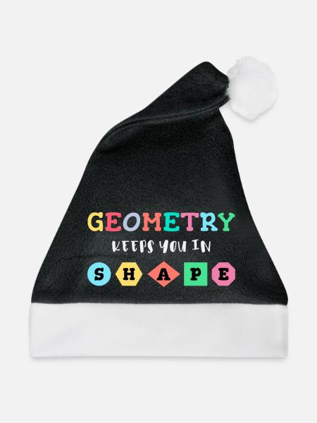 Geometrie hält dich in Form, geometrische Formen - Weihnachtsmütze - Schwarz/Weiß - Vorne