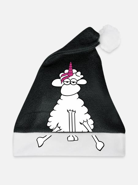 Einhorn locke - Weihnachtsmütze - Schwarz/Weiß
