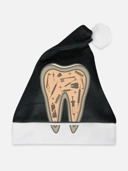 Der riesige Zahn! - Geschenk - Weihnachtsmütze - Schwarz/Weiß - Vorne