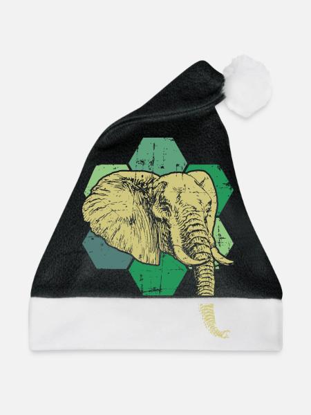 Elefant Tierschutz - Weihnachtsmütze - Schwarz/Weiß