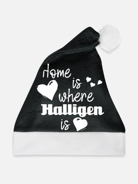 Zuhause in Halligen - Home is where Halligen is - Weihnachtsmütze - Schwarz/Weiß - Vorne