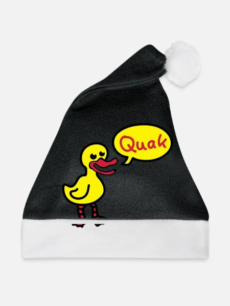 Quak - Ente 3 - Weihnachtsmütze - Schwarz/Weiß