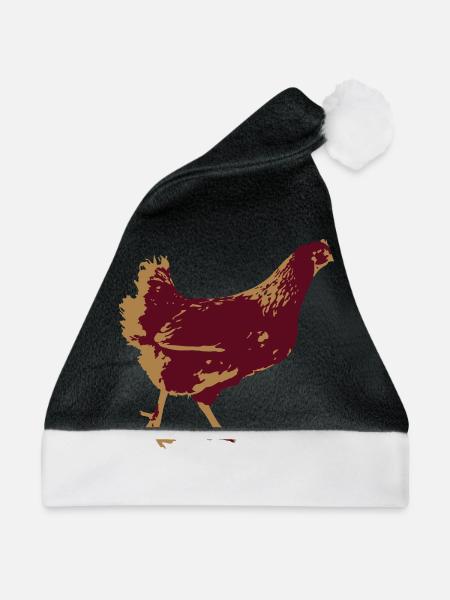 Huhn - Weihnachtsmütze - Schwarz/Weiß
