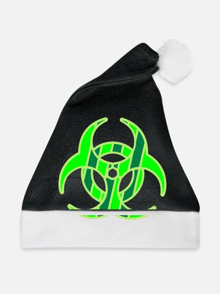 stripe_biohazard_3c - Weihnachtsmütze - Schwarz/Weiß