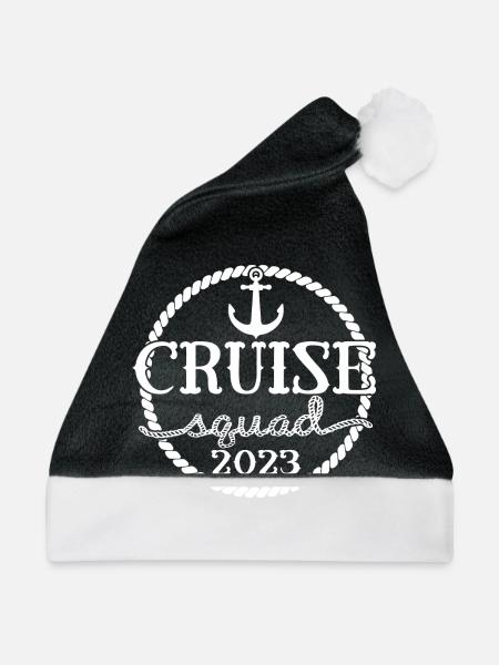 Cruise Squad 2023 Cruising Family Friends Urlaub - Weihnachtsmütze - Schwarz/Weiß - Vorne