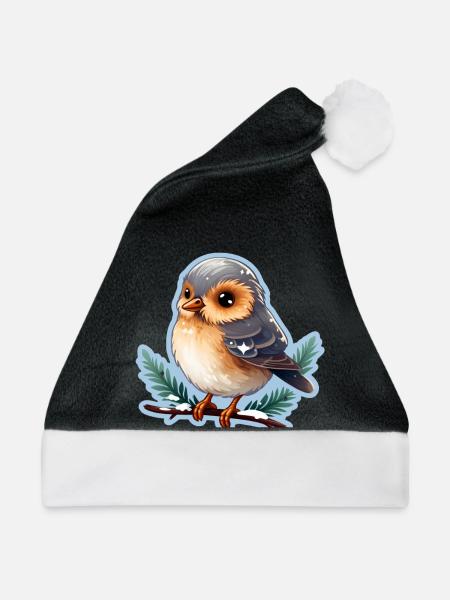 Winter Vögelchen - Weihnachtsmütze - Schwarz/Weiß