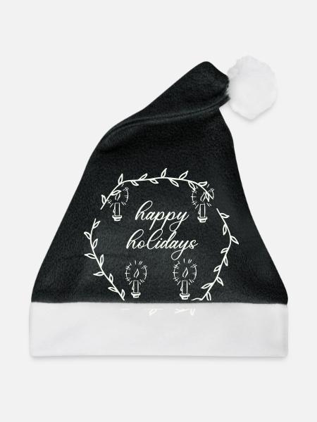 Advent Advetskranz Happy Holidays - Weihnachtsmütze - Schwarz/Weiß