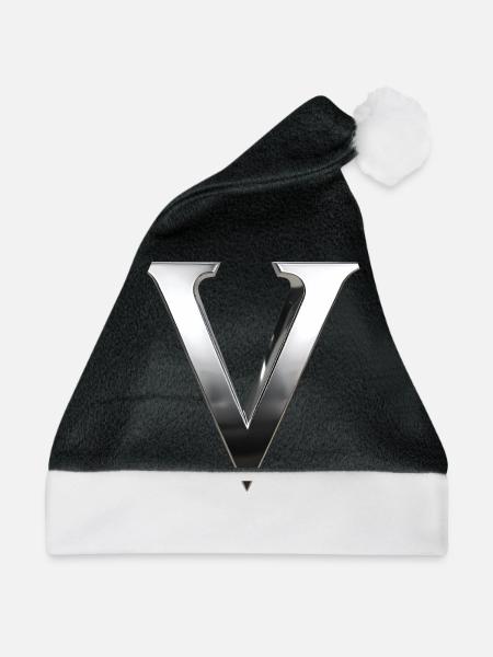 Chrome ,, V " Metallic - Weihnachtsmütze - Schwarz/Weiß