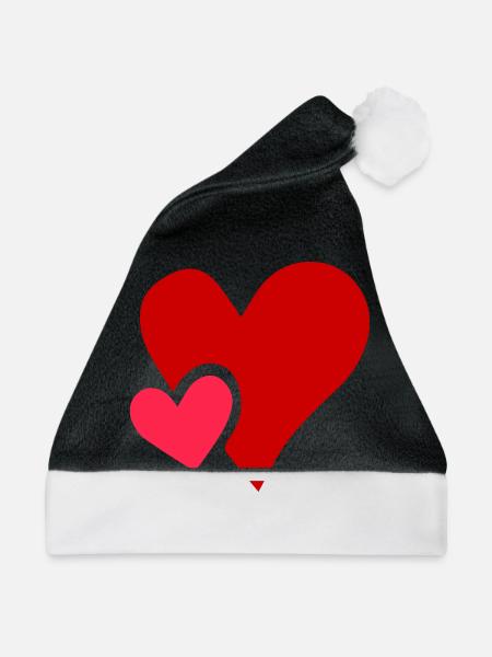 herzen - Weihnachtsmütze - Schwarz/Weiß