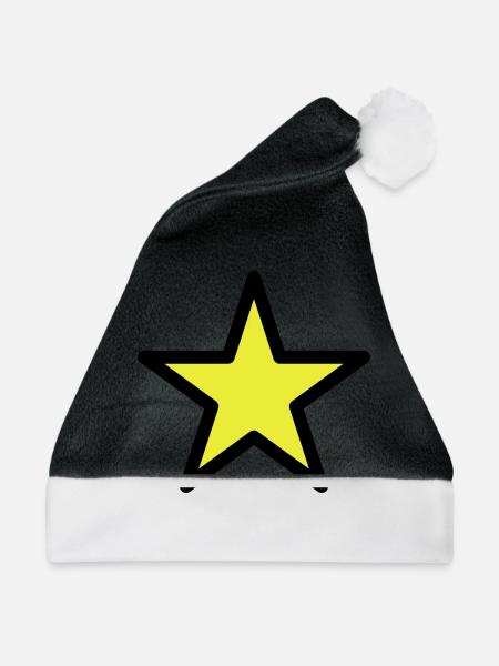 star outline 2c - Weihnachtsmütze - Schwarz/Weiß