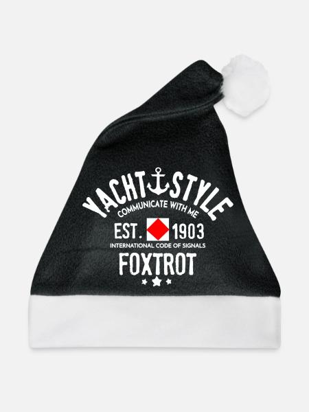 Yachtstil kommuniziere mit mir Foxtrott - Weihnachtsmütze - Schwarz/Weiß - Vorne