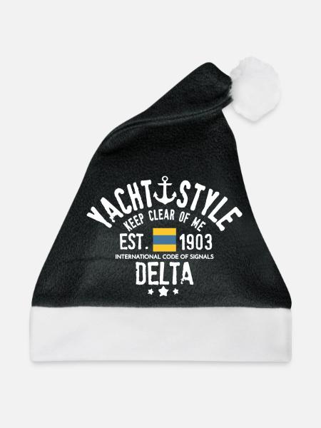 Yacht-Stil halten Sie sich von mir fern. Code Delta - Weihnachtsmütze - Schwarz/Weiß - Vorne