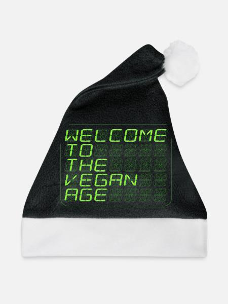 vegan-new-age-green-wide - Weihnachtsmütze - Schwarz/Weiß - Vorne
