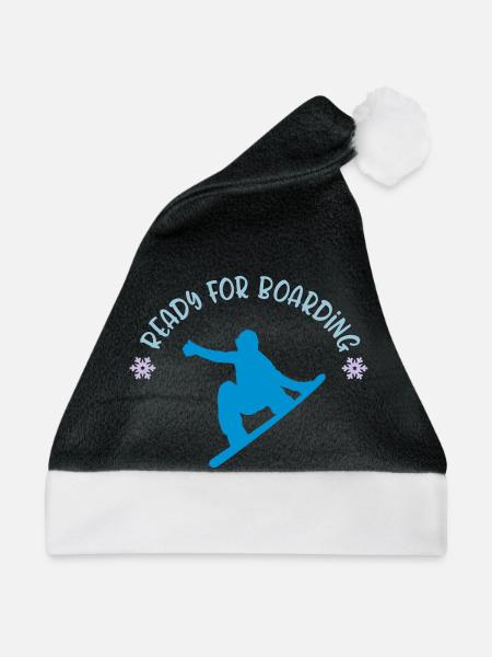 Snowboard - Weihnachtsmütze - Schwarz/Weiß