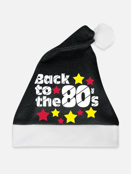 80er Party,Fun Shirt,Back to the 80s..(25) - Weihnachtsmütze - Schwarz/Weiß - Vorne