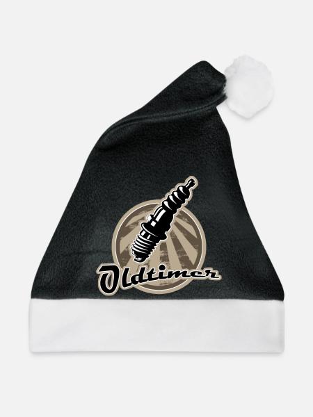 Oldtimer Zuendkerze Retro - Weihnachtsmütze - Schwarz/Weiß