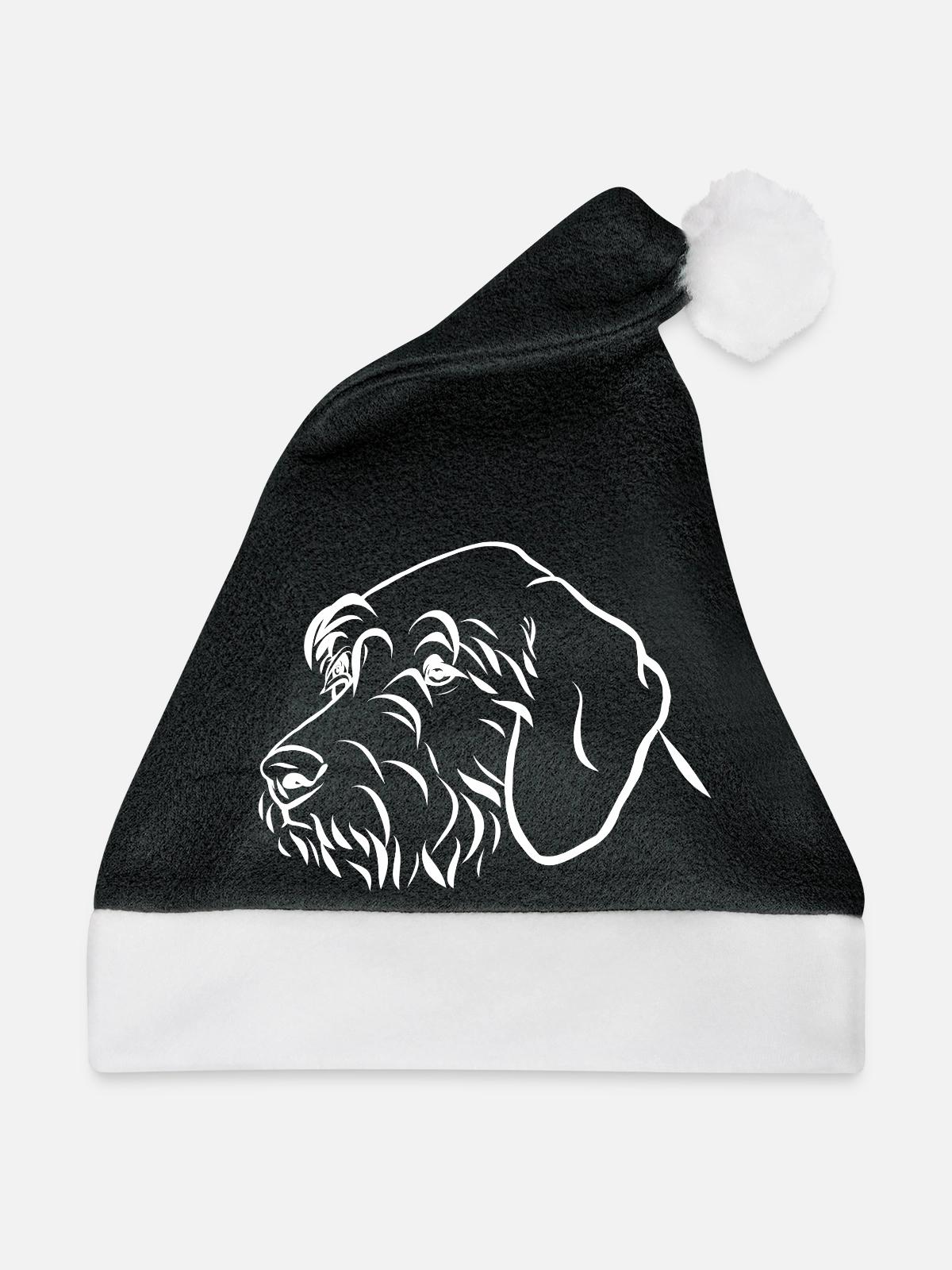 Jagdhunde Portrait - Weihnachtsmütze - Schwarz/Weiß - Vorne
