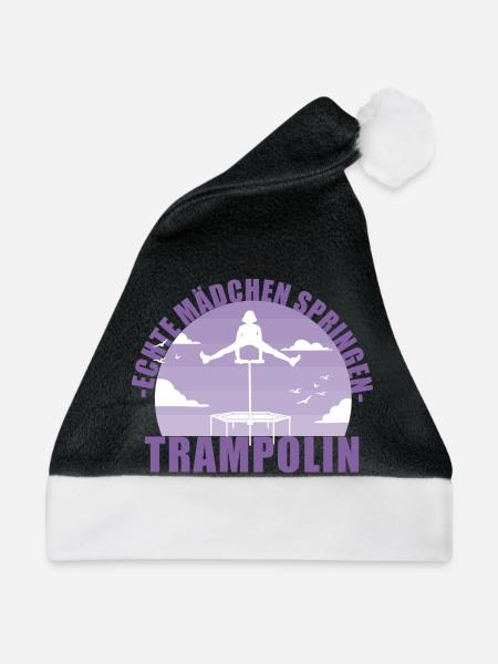 Echte Mädchen springen Trampolin Geschenk - Weihnachtsmütze - Schwarz/Weiß