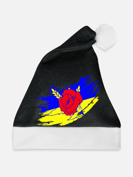 Ukrainische Flagge - Weihnachtsmütze - Schwarz/Weiß
