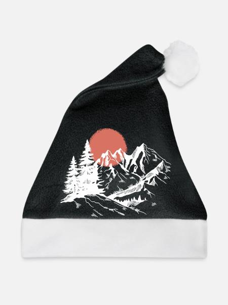 Sunset Peak Silhouette - Weihnachtsmütze - Schwarz/Weiß