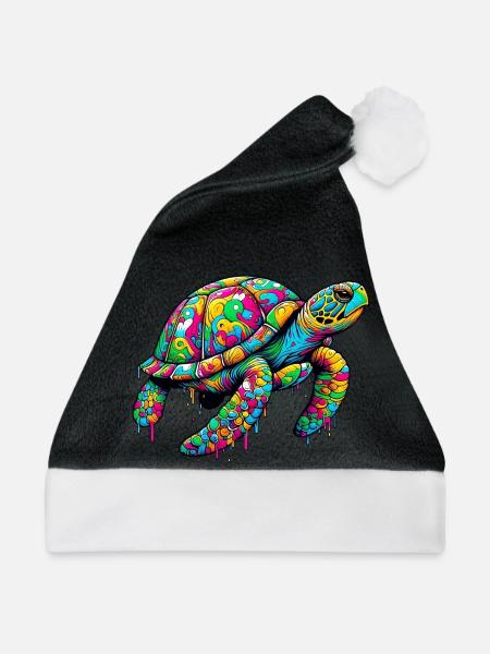 Schildkröte - Weihnachtsmütze - Schwarz/Weiß