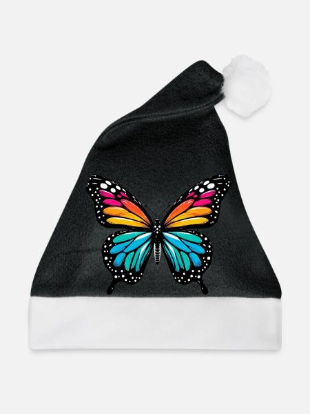 Schmetterling - Weihnachtsmütze - Schwarz/Weiß