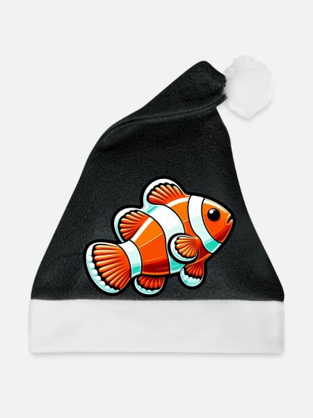 Clownfisch - Weihnachtsmütze - Schwarz/Weiß