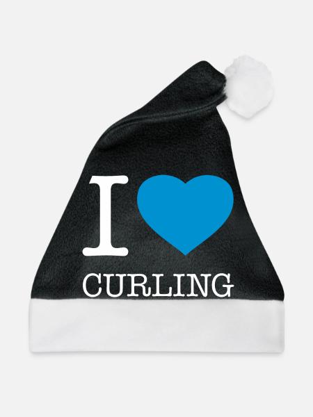 I LOVE CURLING - Weihnachtsmütze - Schwarz/Weiß
