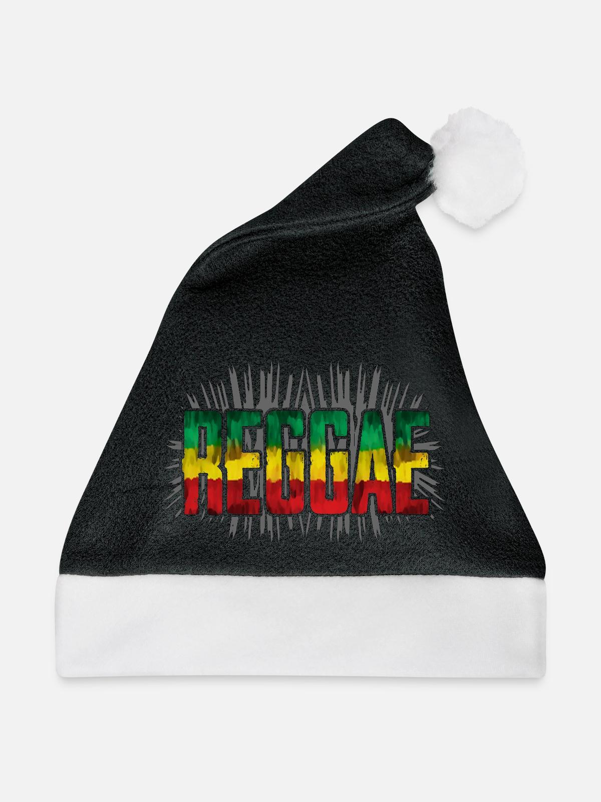 Reggae Symbol Design - Weihnachtsmütze - Schwarz/Weiß - Vorne