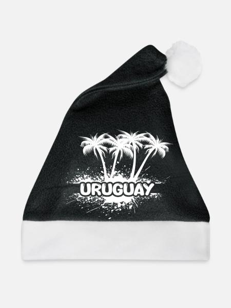 Party Uruguay - Weihnachtsmütze - Schwarz/Weiß - Vorne