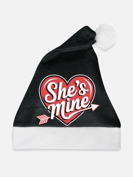 Sie gehört mir Herzpfeil - Weihnachtsmütze - Schwarz/Weiß - Vorne