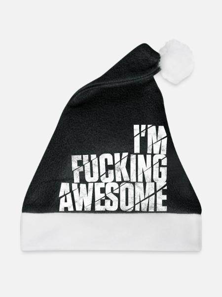 I'm Fucking Awesome - Weihnachtsmütze - Schwarz/Weiß - Vorne